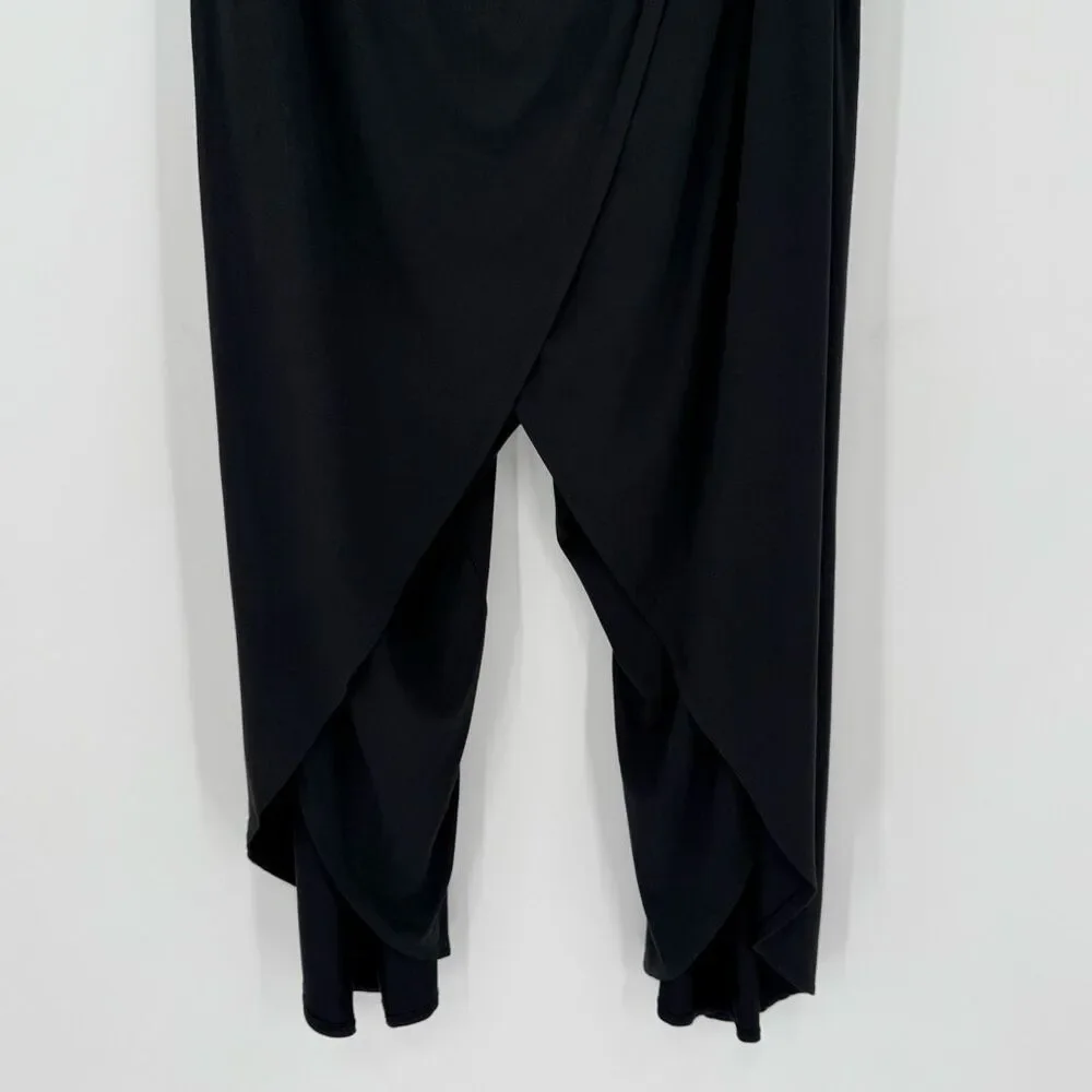 Athleta Release Pant Black‎ XL Modal Wrap Front Split Leg Yoga Lounge Pants